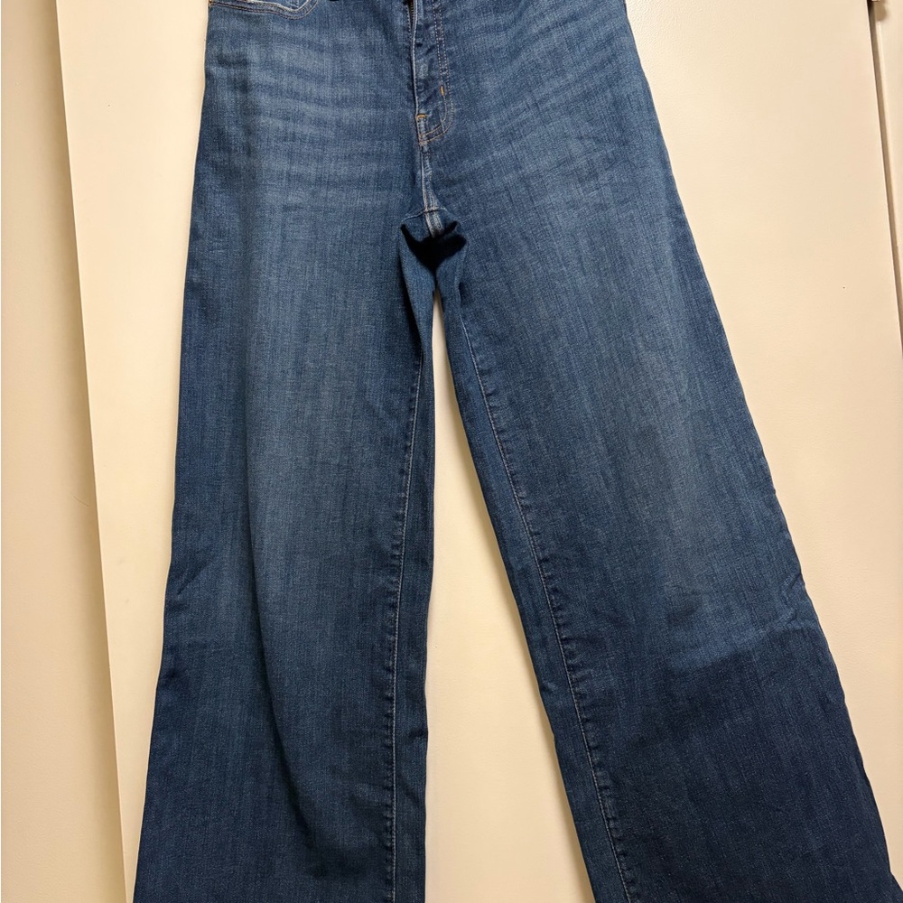 Frame Denim Wide-Leg Jeans in Medium Blue Wash